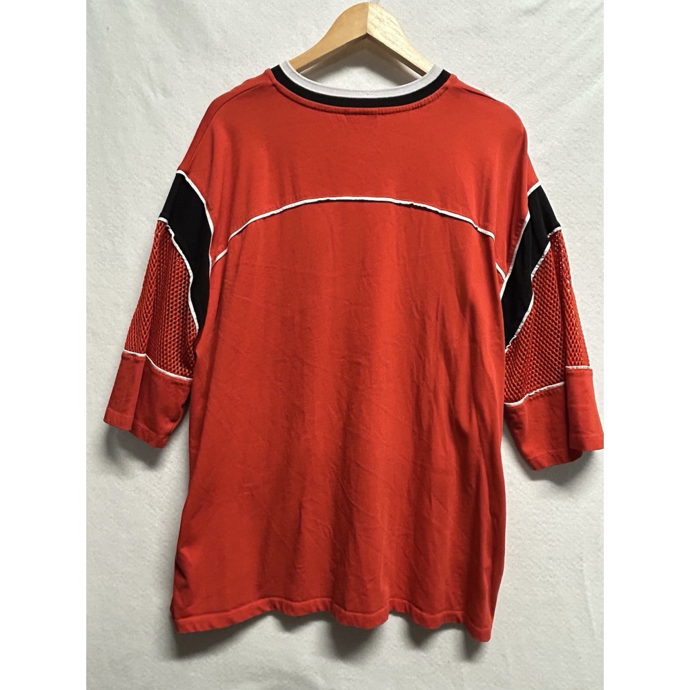 IVY PARK Mesh Oversized Logo V Neck Tee Red Size Large - Picture 7 of 8